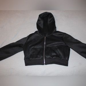 Hooded Zipper Black Jacket
